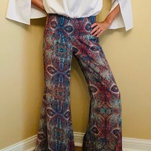 Show Me Your Mumu Tipsy Pants Peacock Print